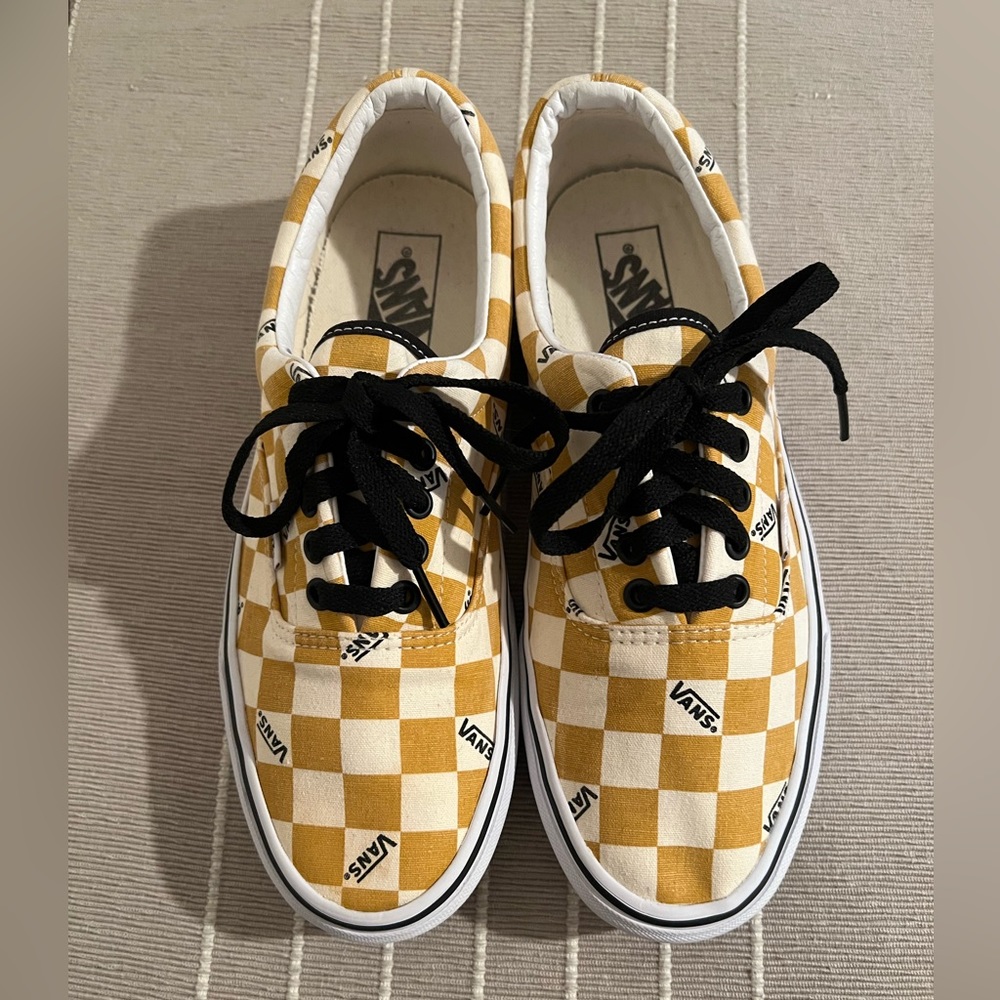 Vans Era, Big Check low tops. Yellow